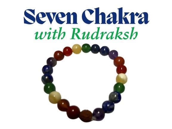 7 Chakra Natural Beads Bracelet with Rudraksh