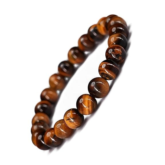 Tiger Eye Bracelet natural brown stone beads