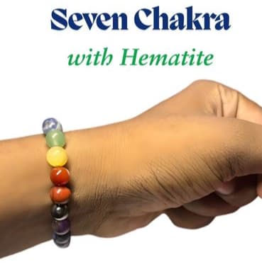 7 Chakra Natural Beads Bracelet with Hematite