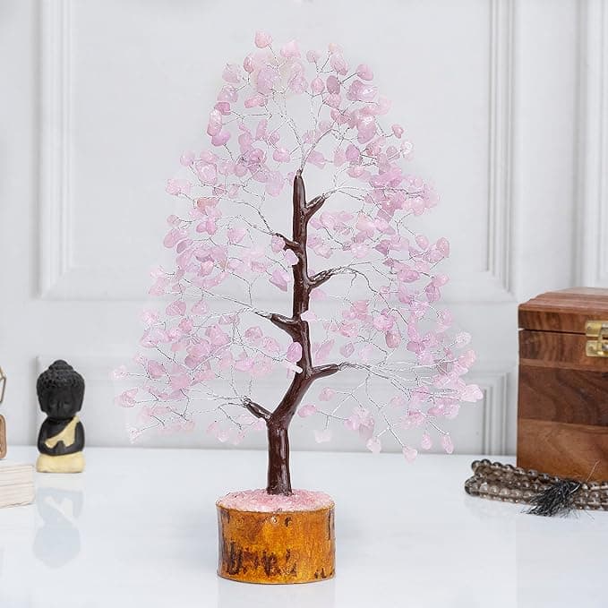 Rose Quartz Stone Tree for Love Attraction